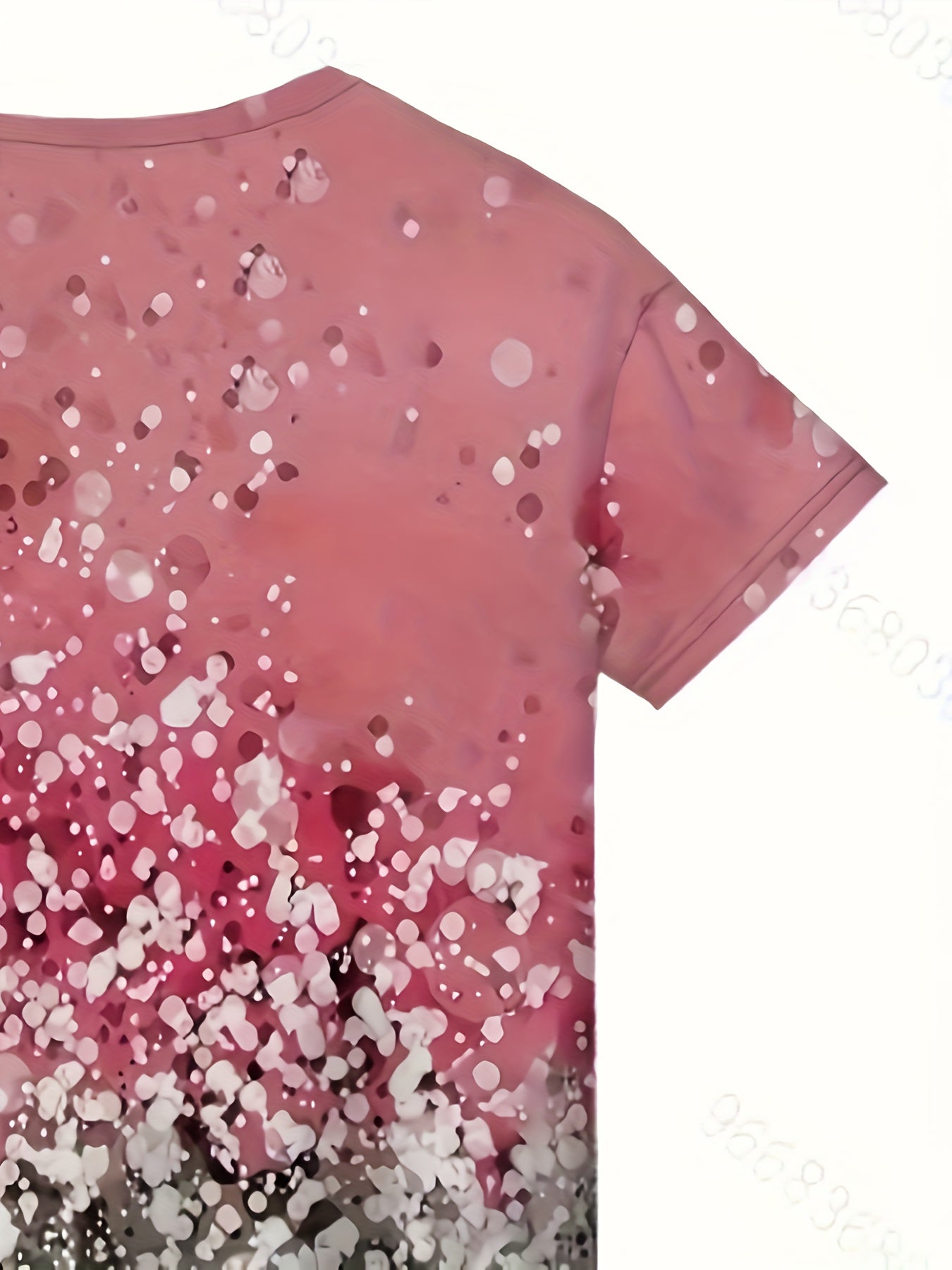Sequin Graphic 3d Print Short Sleeve T shirt for Girls