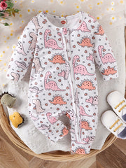 Cute Cartoon Print Long Sleeve Baby Bodysuit