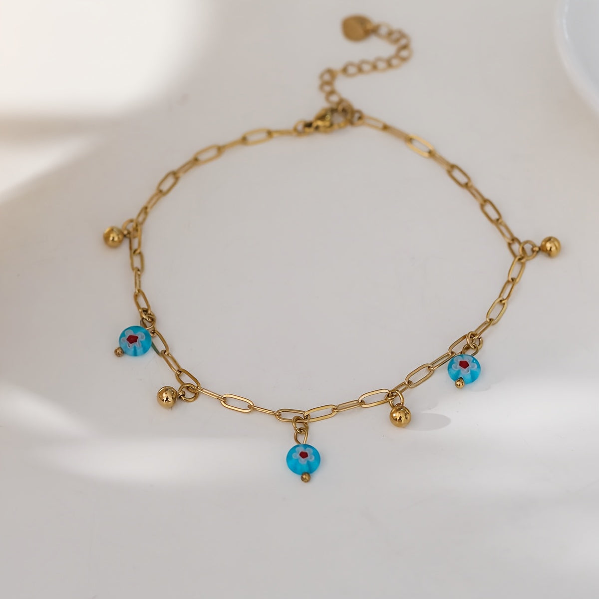 Girl's Bohemian Flower Pendant Anklet