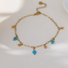 Girl's Bohemian Flower Pendant Anklet