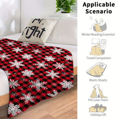 Winter Snowflake Plaid Blanket Soft Christmas Snowflake Blanket