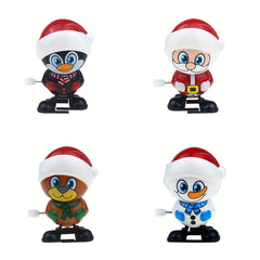 Wind Up Santa Claus Snowman Toy