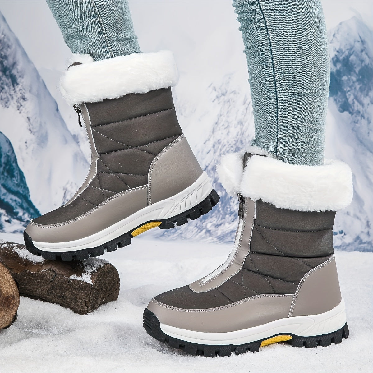 Women's Waterproof Snow Boots Warm Winter Hiking Boots