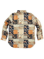 Boho Patchwork Print Button Up Blouse