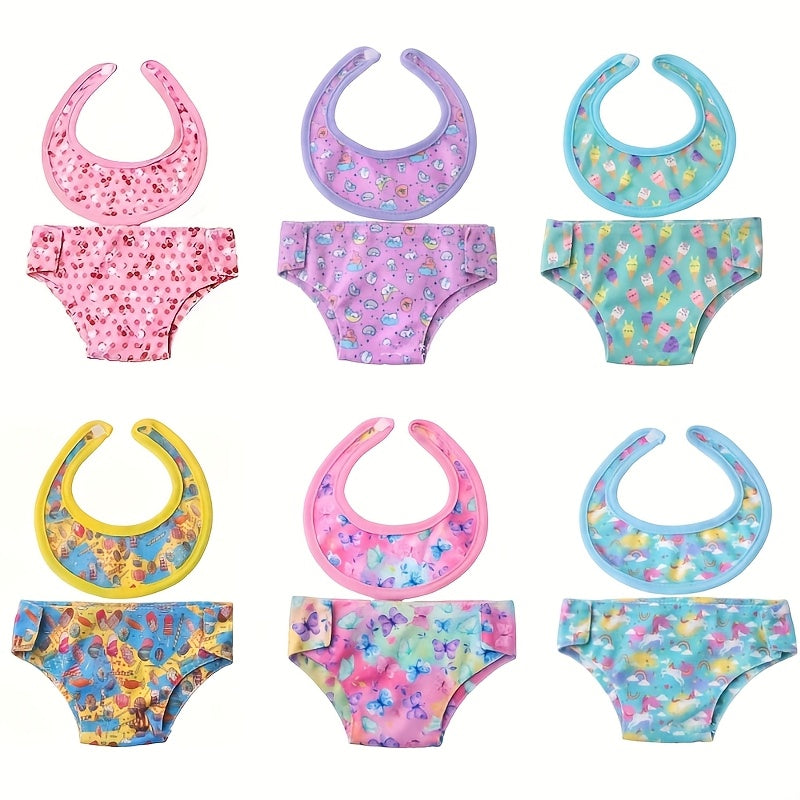 2pcs 18in Doll Diaper and Underwear Set Mixed Colors