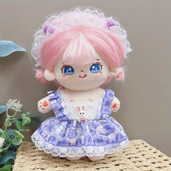 7.87in Doll Clothes Dress Headwear 2pcs Set Doll Accessories Girls Birthday