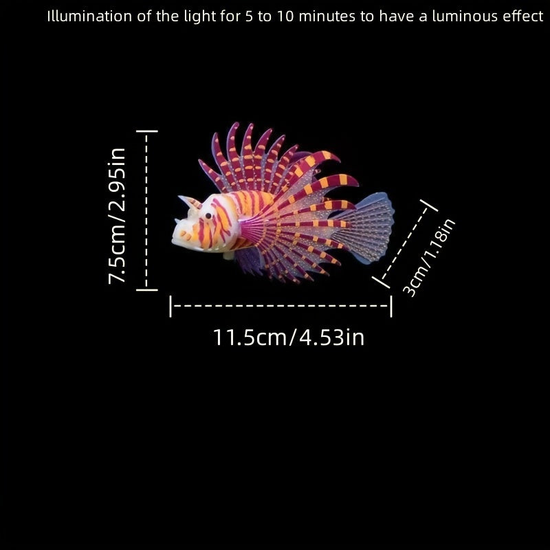 Glow in the Dark Lionfish Decor for Aquarium