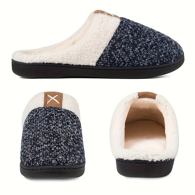 Men's Cozy Plush Slippers Comfy Warm Home Shoes for Winter