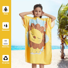 Mutao Kids Changing Towel Surf Poncho Microfiber Hooded Robe
