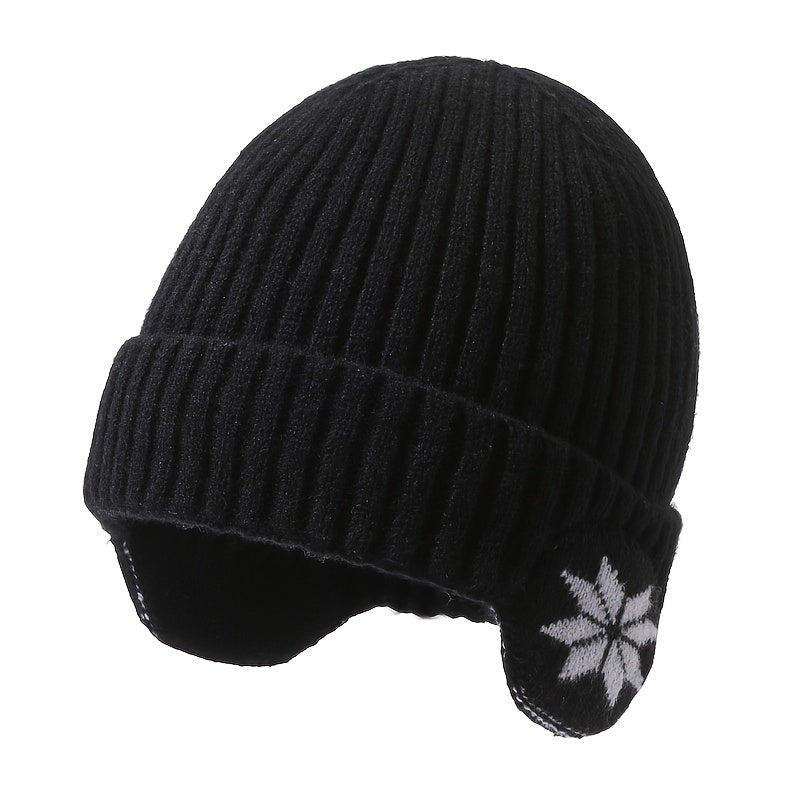 Winter Warm Knitted Beanie Hat Male Outdoor Cycling Coldproof Pullover Hat