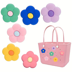 23pcs Cartoon Flower Charms Inserts Bogg Bag Silicone Lightweight Decorations
