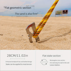 6pcs 27.94cm Stainless Steel Tent Nails with Carabiner