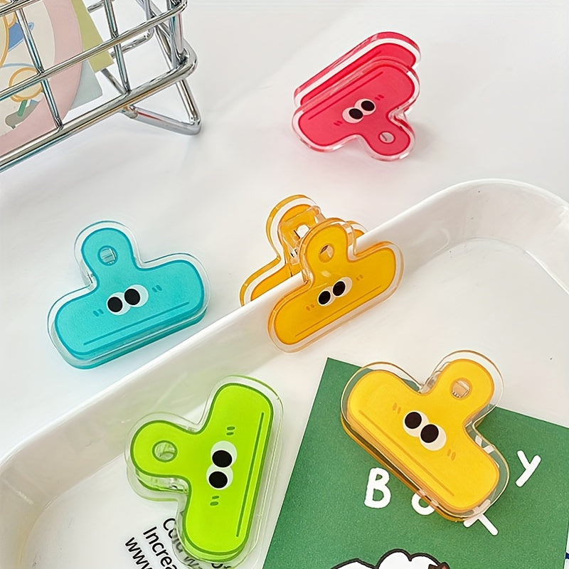 3pcs Cartoon Acrylic Memo Clip Girllish Tail Clip Snack Seal PP Clip