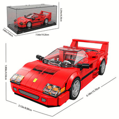 322pcs Red Sports Car Model Building Kit ABS Manual Dustproof Display Box Age 6