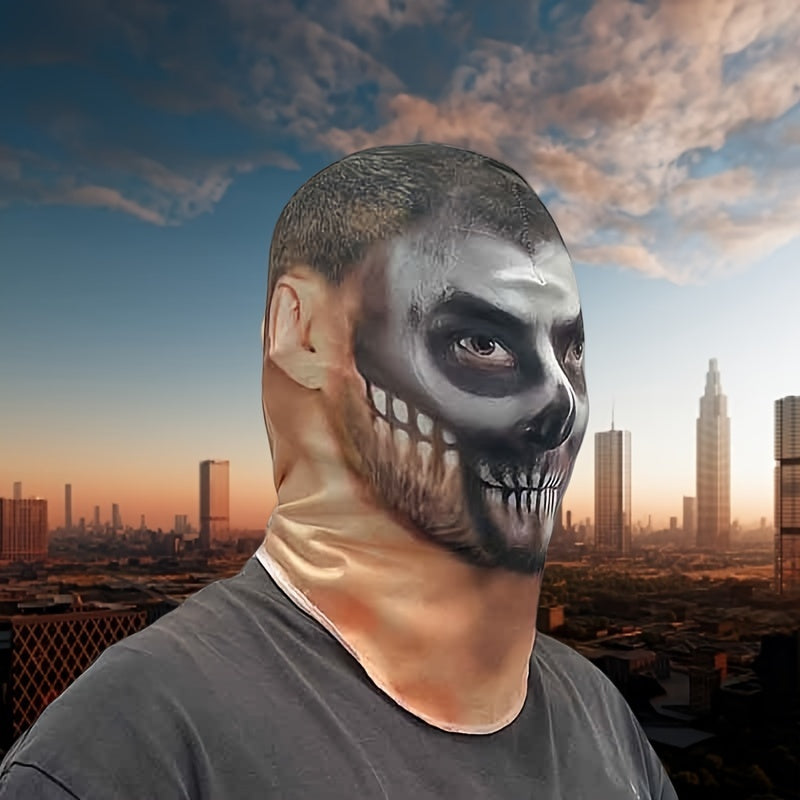 Halloween Party Prank Gag Mask Full Head Skull Costume Accessory Yellow