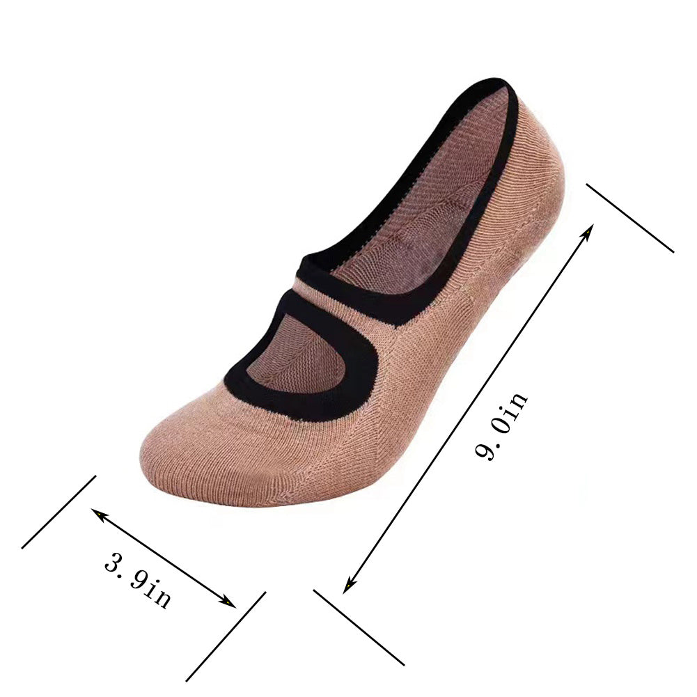 3 Pairs Women's Strap Anti slip Lady Yoga Socks Purity Ballet Sports