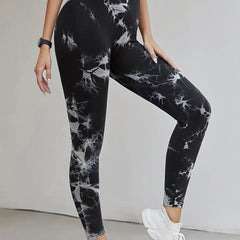 Tie Dye Sports Leggings Hip Lifting Yoga Fitness Tights Women's Activewear