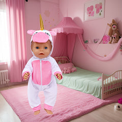 Pink Unicorn Onesie for 17-18 Inch Dolls - Fits 43 Dolls