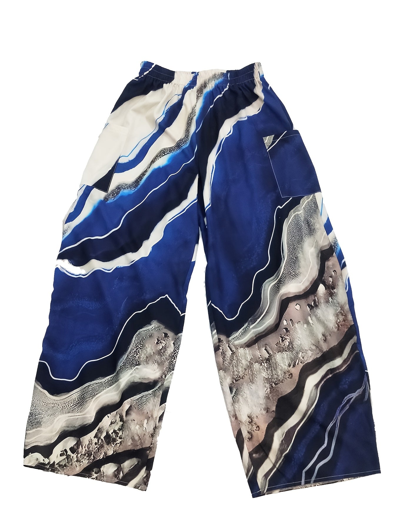 Butterfly Print Wide Leg Pants Casual Loose Pants For Spring & Summer