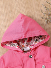 Girl's Patchwork Hooded Cotton Coat Baby's Top Child's Outwear