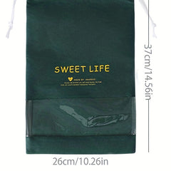 Portable Drawstring Shoe Storage Bag Travel Organizer Non-woven Dust Bag