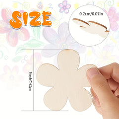 Wooden Flower Hollow Disc Crafts Blank Flower Shape Ornaments DIY Decoration