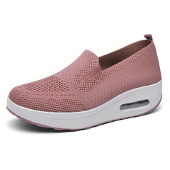 Women's Knit Platform Sneakers Slip On Air Cushion Shoes
