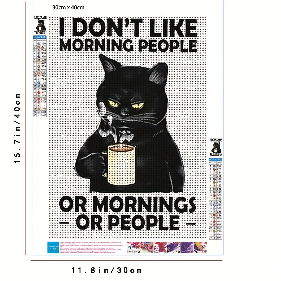 Funny Cat Coffee Diamond Painting Kit - Home Wall Decor