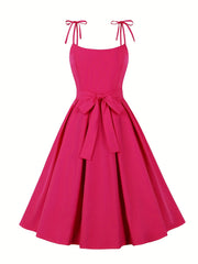 Plus Gingham Tie-Shoulder Cami Dress with Belt