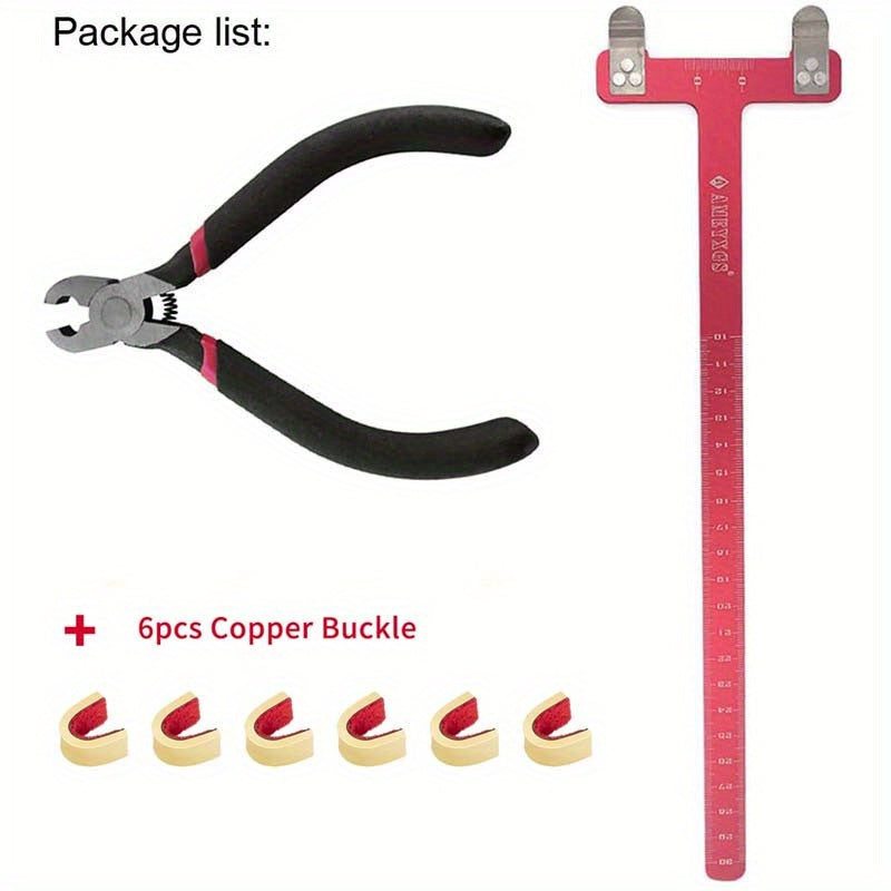 Archery Bow Square T Shape Ruler with Copper Buckle Set