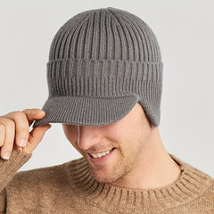 Warm Woolen Hat Fleece Knitted Hat Plus Velvet Thickened Ear Protection