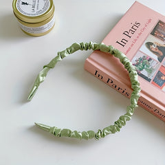 Sweet Satin Pleated Headband All Match Hair Hoop for Women Girls