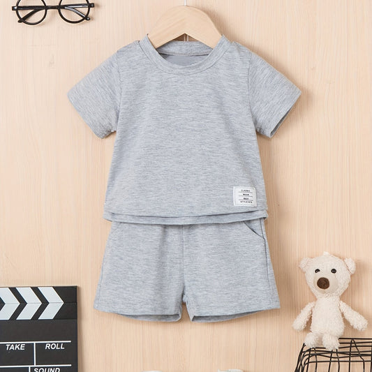 Baby Boy Set Short Sleeve T shirt & Shorts Casual Solid Set