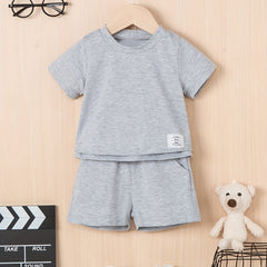 Baby Boy Set Short Sleeve T shirt & Shorts Casual Solid Set