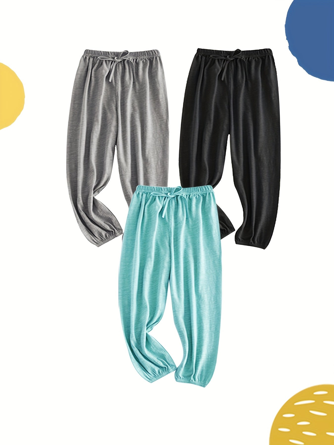 3pcs Boys Casual Sports Pants Thin Outdoor Lantern Pants