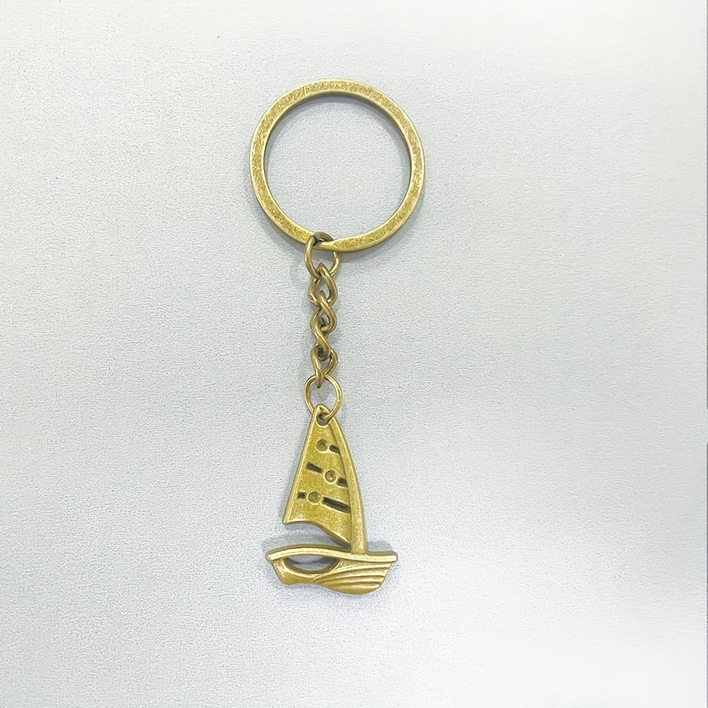 Sailing Boat Keychain Retro Key Ring Purse Bag Backpack Car Ornament Accessory
