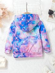 Tie Dye Rainbow Hoodie for Girls Casual Sweatshirt Tops