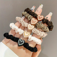 Heart Shaped Hair Rope Headband Retro Ponytail Holder Hair Tie Hair Beauty