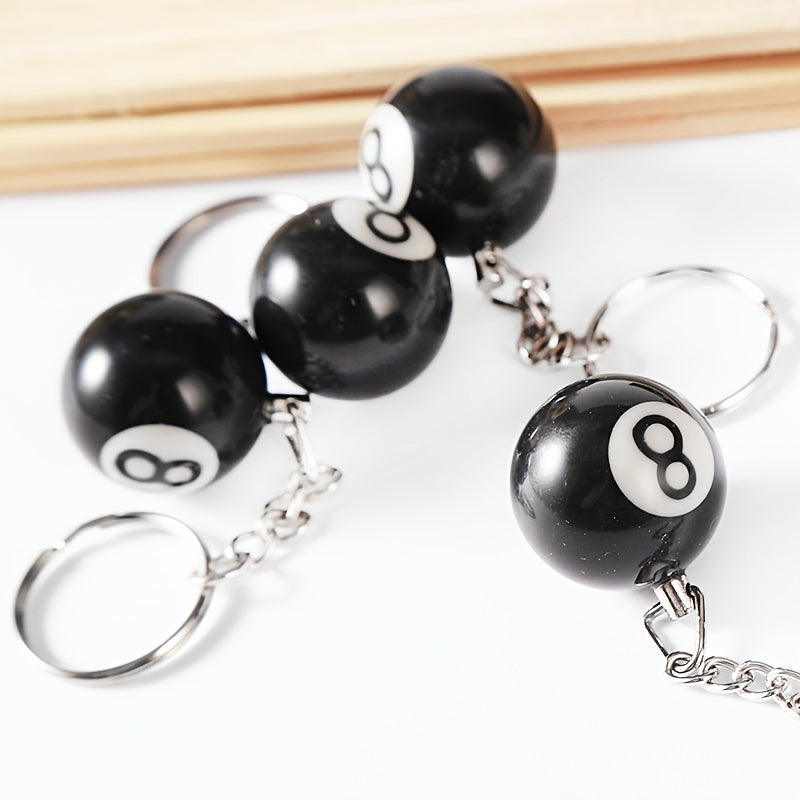 No 8 Billiard Keychain - Billiards Gift, Souvenir, Pendant, 0.98in