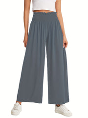 Women's Wide Leg High Waist Casual Trousers