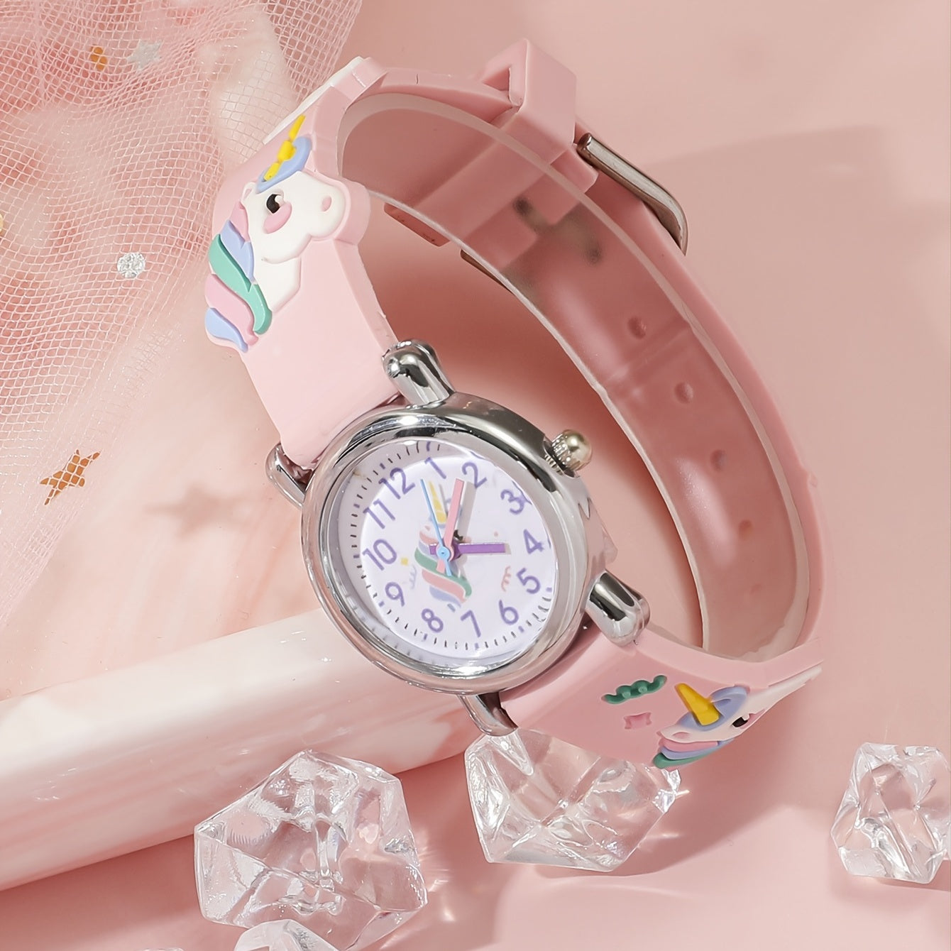 Girls Cartoon Unicorn Quartz Watch Holiday Gift