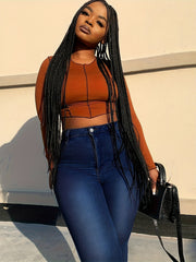 Washed Button Fly Skinny Jeans