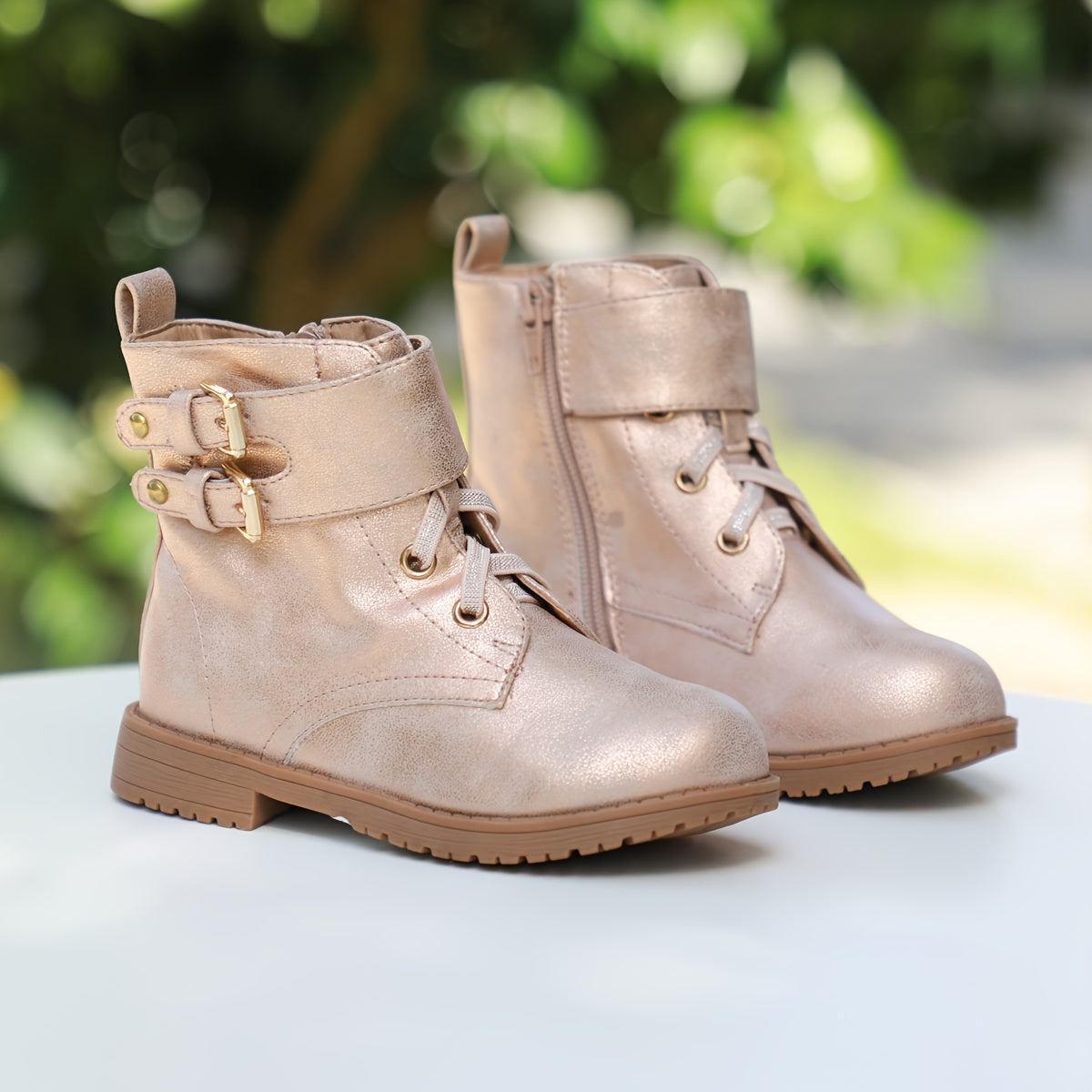 Girls' Wear-Resistant Solid Boots for Indoor Outdoor Travel