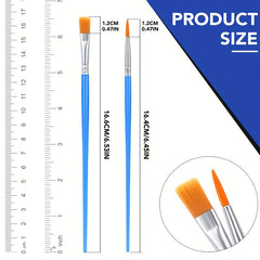 10pcs Acrylic Paint Brushes Set Flat Pointed Tip Paintbrushes Watercolor Art