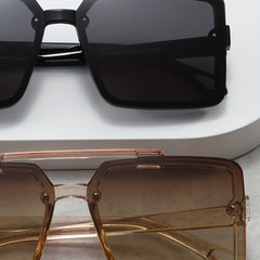 Men's Large Frame Double Beam Sunglasses UV Protection