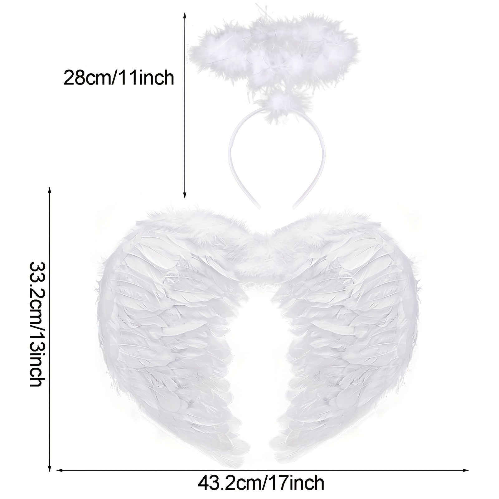 Halloween Angel Wings Costume Ladies With Halo Angel Wings