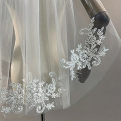 Ivory Lace Flower Wedding Veil Bridal Hair Accessories