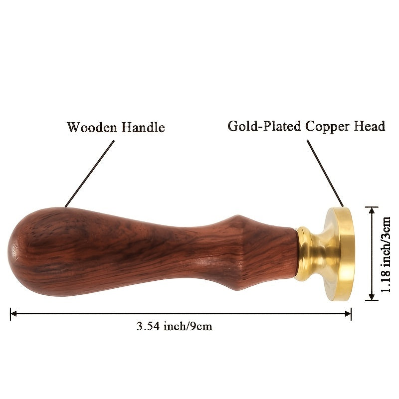 SDS Varnish Seal Wax Seal Stamp Brass Head Wooden Handle 30mm