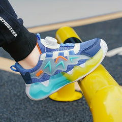 Boy's Running Shoes Rotating Buckle Anti-skid Breathable Sneakers
