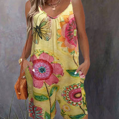 Floral Print Cami Romper Jumpsuit